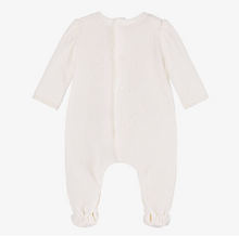 Load image into Gallery viewer, PAZ RODRIGUEZ Girls Ivory Cotton Velour Babygrow
