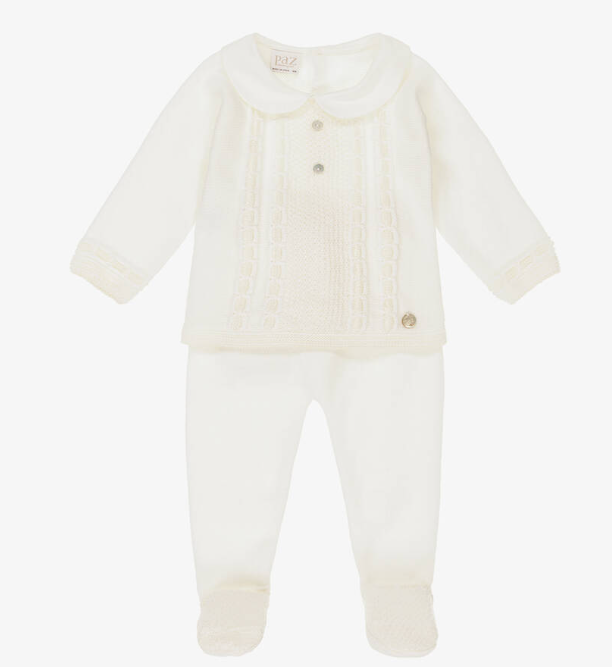 PATACHOU Ivory Wool 2 Piece Babygrow