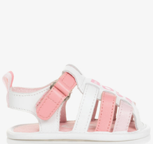 Load image into Gallery viewer, HUGO BOSS Baby Girls Pink &amp; White Leather Pre-Walkers
