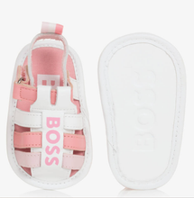 Load image into Gallery viewer, HUGO BOSS Baby Girls Pink &amp; White Leather Pre-Walkers
