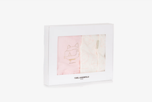 Load image into Gallery viewer, KARL LAGERFELD Baby Girls Pink Cotton Top &amp; Leggings Set with Choupette Logo
