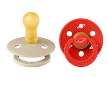 Load image into Gallery viewer, BIBS x Planet Nusa Pacifier Colour 2 PACK Latex Size 2 Vanilla Mix
