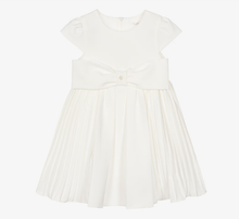 Load image into Gallery viewer, PATACHOU Girls Ivory Bow Pleated Crêpe Dress
