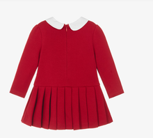 Load image into Gallery viewer, PATACHOU Girls Red Cotton Jersey Dress with Tartan Trims
