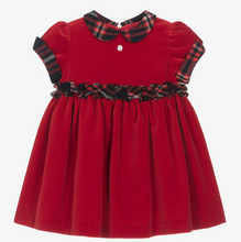 Load image into Gallery viewer, PATACHOU Girls Red Velvet Dress
