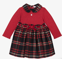 Load image into Gallery viewer, PATACHOU Baby Girls Red Knit Tartan Dress
