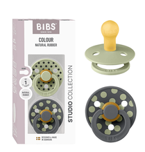 Load image into Gallery viewer, Bibs Studio Colour 2pack Polka Latex S1 Sage/Iron
