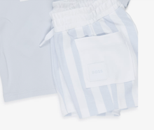 Load image into Gallery viewer, BOSS Baby Boys Blue &amp; White Cotton Jersey Shorts Set
