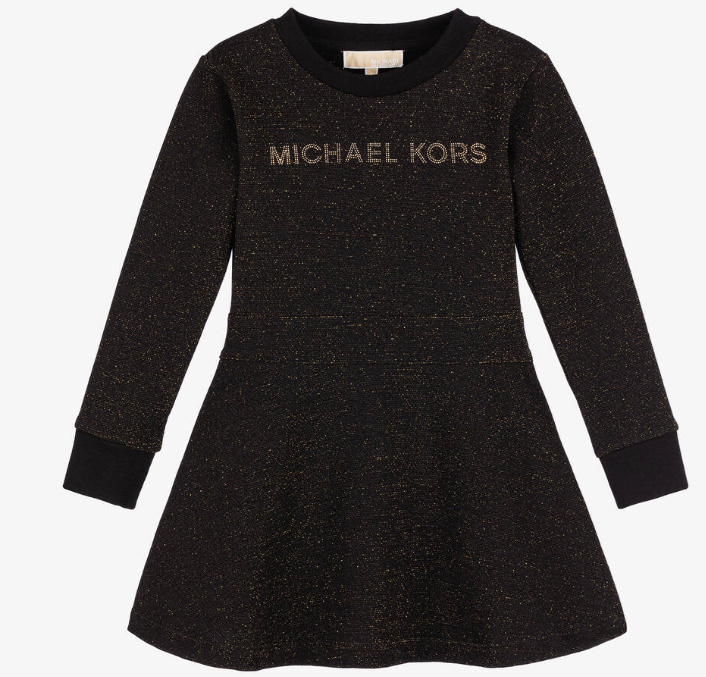 MICHAEL KORS Girls Black Cotton Jersey Skater Dress