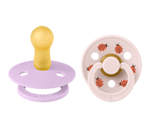 Load image into Gallery viewer, BIBS Pacifier Studio Colour 2 PACK Ladybug Latex size 2 Violet Sky Mix
