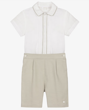Load image into Gallery viewer, PATACHOU Boys Ivory Shirt &amp; Beige Twill Shorts Set
