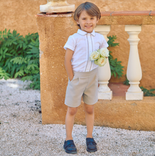 Load image into Gallery viewer, PATACHOU Boys Ivory Shirt &amp; Beige Twill Shorts Set
