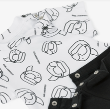 Load image into Gallery viewer, KARL LAGERFELD Baby Boys White &amp; Black Cotton Kark Ikonik Shortie

