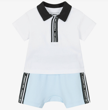 Load image into Gallery viewer, KARL LAGERFELD Baby Boys White &amp; Blue Cotton Shorts Set
