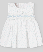 Load image into Gallery viewer, PAZ RODRIGUEZ handcrafted smocked bodice and frilled dress
