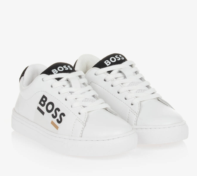 HUGOB BOSS White Leather Trainers