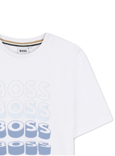 Load image into Gallery viewer, BOSS Baby Boys White Cotton T-Shirt with Repeat Logo
