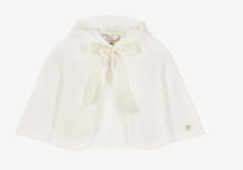 Load image into Gallery viewer, PAZ RODRIGUEZ Ivory Merino Wool Knit Baby Cape with Hood
