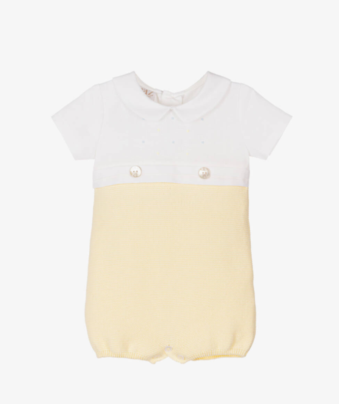 PAZ RODRIGUEZ Baby Boys Yellow Cotton Knit Shortie