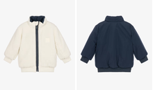 Load image into Gallery viewer, BOSS Boys Navy Blue &amp; Sherpa Fleece Reversible Jacket
