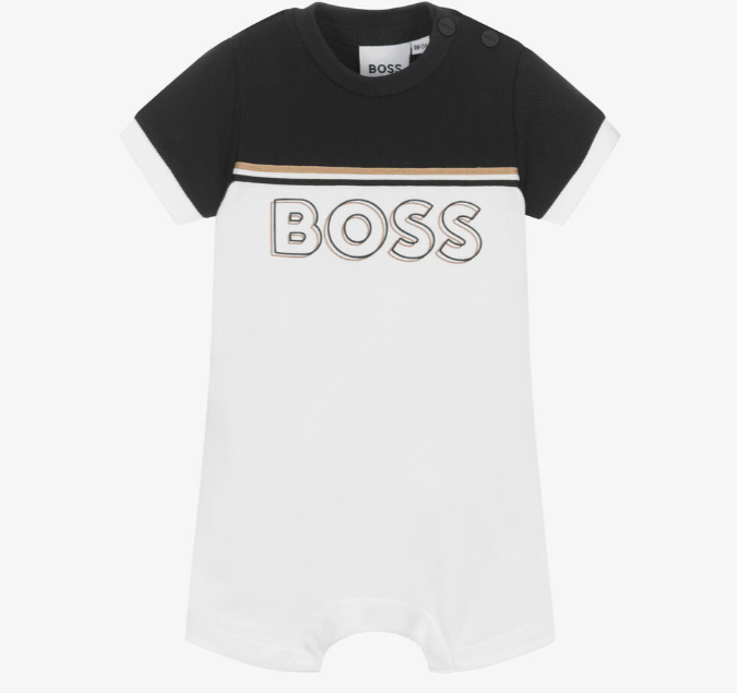 HUGO BOSS Baby Boys White Cotton Shortie