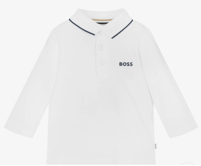 HUGO BOSS Baby Boys White Cotton Polo Shirt