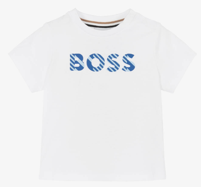 HUGO BOSS Baby Boys White Cotton T-Shirt