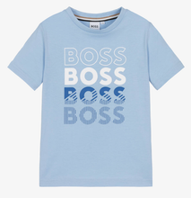 Load image into Gallery viewer, HUGO BOSS Boys Pale Blue Cotton T-Shirt
