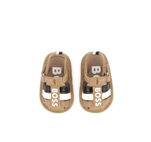 Load image into Gallery viewer, HUGO BOSS Beige Logo Print Sandals
