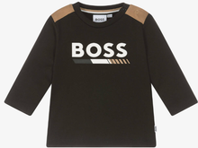 Load image into Gallery viewer, HUGO BOSS Boys Black Cotton Top
