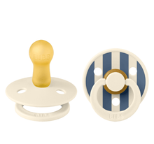 Load image into Gallery viewer, BIBS Bibs Pacifier Studio Colour 2 Pack Pin Latex Size 1 Ivory Steel Blue Mix
