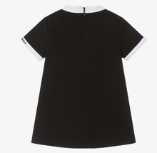 Load image into Gallery viewer, KARL LAGERFELD Girls Black Jersey Dress with Contrast White Trim
