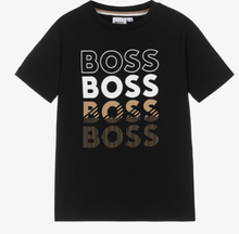 Load image into Gallery viewer, HUGO BOSS Boys Black Cotton T-Shirt
