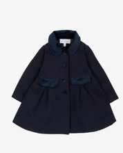 Load image into Gallery viewer, PATACHOU Velvet-trim pleated coat
