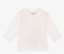 Load image into Gallery viewer, HUGO BOSS Girls Ivory Cotton Ginkgo Leaf Top
