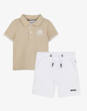 Load image into Gallery viewer, BOSS stripe-detail polo shirt and shorts set
