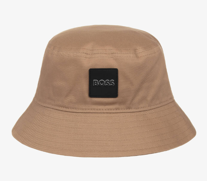 HUGO BOSS Teen Beige Cotton Patch Bucket Hat