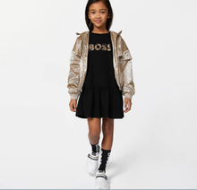 Load image into Gallery viewer, HUGO BOSS Girls Black Cotton Sweatshirt Dress
