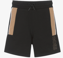 Load image into Gallery viewer, HUGO BOSS Boys Black Drawstring Jersey Shorts
