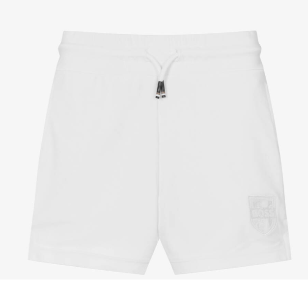 HUGO BOSS Boys White Football Shorts