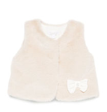 Load image into Gallery viewer, PATACHOU bow-embellished faux-fur vest
