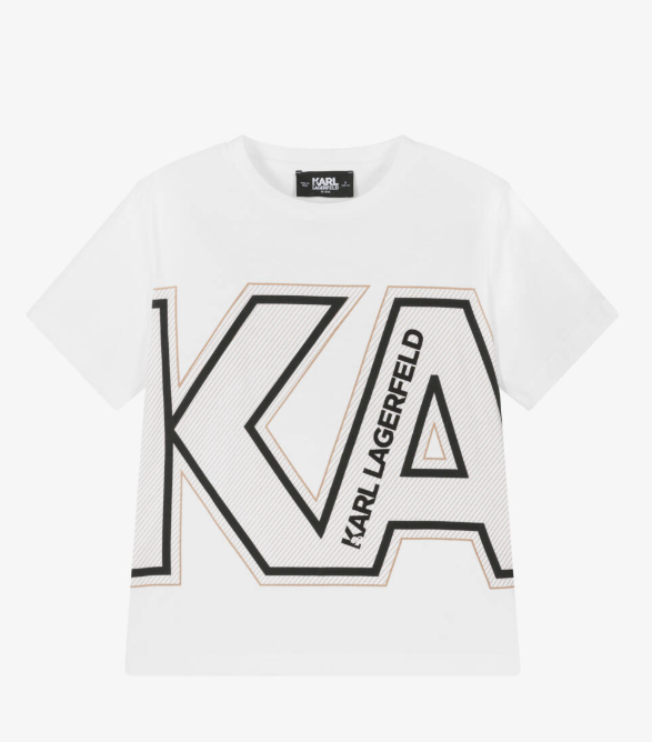 KARL LAGERFELD KIDS Boys White Cotton T-Shirt