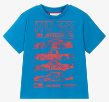 Load image into Gallery viewer, HUGO Boys Blue Racing T-Shirt
