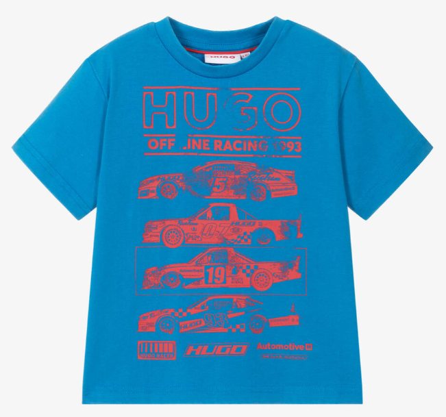 HUGO Boys Blue Racing T-Shirt