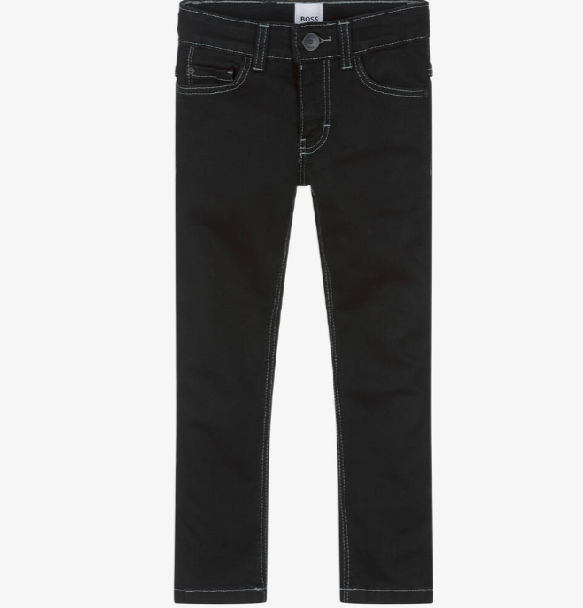 HUGO BOSS Boys Black Slim Fit Denim Jeans