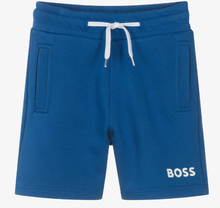 Load image into Gallery viewer, HUGO BOSS Boys Blue Cotton Shorts
