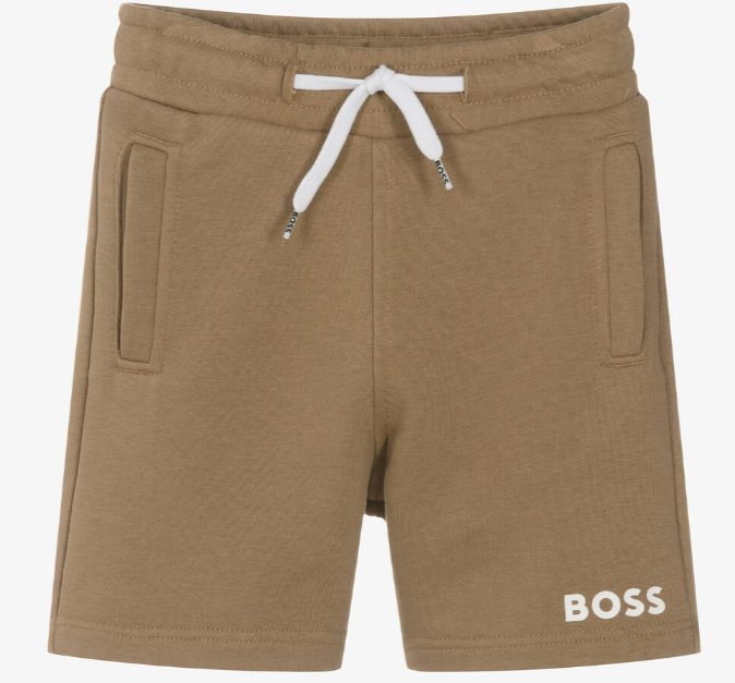 HUGO BOSS Boys Beige Cotton Shorts