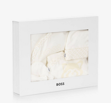 Load image into Gallery viewer, HUGO BOSS Ivory Cotton Monogram Babysuit Set
