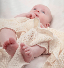Load image into Gallery viewer, G..H. Hurt and Son Teddy Alphabet Baby Shawl - Cream
