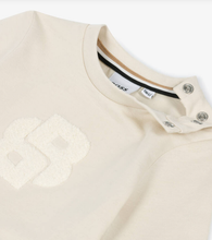 Load image into Gallery viewer, HUGO BOSS Boys Ivory Long-Sleeve Top with Bouclé Double B Monogram Logo
